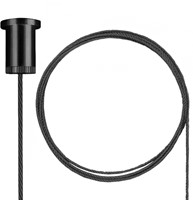 PRX 3-Fase Rail pendelset incl. plafondbus zwart M10 + staalkabel 5m zwart  (excl. railbeugel en snelspanner) 10x