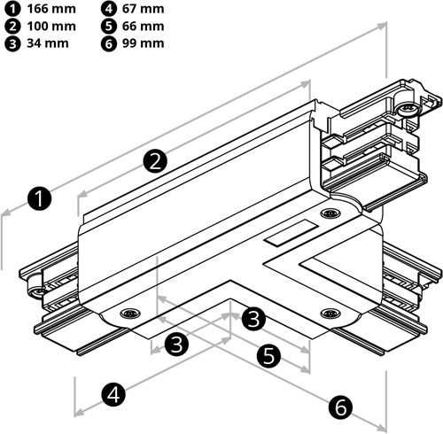 PRX 3-Fase Rail T-Koppelstuk Wit Rechts Type 2