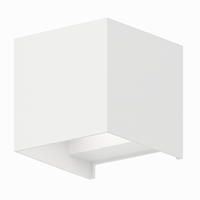 Pragmalux LED wandarmatuur IP65 Qube Up/Down wit 6W 2x160lm 3000K CRI>80 instelbare lichtbundel - fase dimbaar