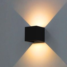 Pragmalux LED wandarmatuur IP65 Qube Up/Down zwart 6W 2x160lm 2700K CRI>80 instelbare lichtbundel - fase dimbaar-2