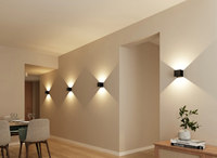 Pragmalux LED wandarmatuur IP65 Qube Up/Down zwart 6W 2x160lm 2700K CRI>80 instelbare lichtbundel - fase dimbaar-5