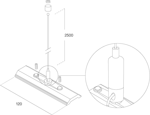 3-Fase Rail Ophangset 2.5M incl. 12cm Montageplaat-2