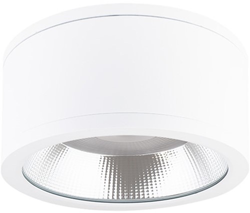 Pragmalux LED opbouw downlight Relio IP65 facet reflector wit 20W 1800-2000lm 2700K-3000K-4000K 3-CCT CRI>90 UGR<19 60D Ø130x115mm