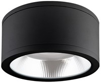 Pragmalux LED opbouw downlight Relio IP65 facet reflector zwart 20W 1800-2000lm 2700K-3000K-4000K 3-CCT CRI>90 UGR<19 60D Ø160x110mm