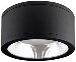 Pragmalux LED opbouw downlight Relio IP65 facet reflector zwart 20W 1800-2000lm 2700K-3000K-4000K 3-CCT CRI>90 UGR<19 60D Ø160x110mm