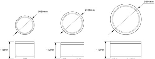 Pragmalux LED opbouw downlight Relio IP65 facet reflector zwart 28-32W 2520-3200lm 2700K-3000K-4000K 3-CCT CRI>90 UGR<19 60D Ø214x119mm-4