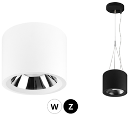 Pragmalux LED Downlight Mondial 3-CCT CRI90 + UGR<19 Opbouw/Pendel