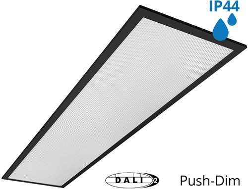 Pragmalux LED Paneel 30x120cm Sigma G2 Zwart IP44 38W 3000K-4000K 2-CCT 5000-5100lm UGR<19 +TCI DALI Driver (2x28W)