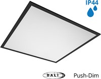 Pragmalux LED Paneel 60x60cm Sigma G2 Zwart IP44 38W 3000K-4000K 2-CCT 5000-5100lm UGR<19 +TCI DALI Driver (4x14W/4x18W)