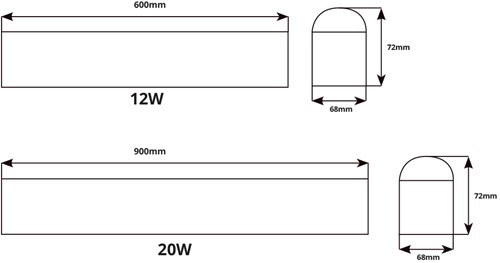 Pragmalux LED Spiegelarmatuur Softshine IP44 IK06 600mm 12W 1500-1650lm 2700K-3000K-4000K 3-CCT zwart RAL9005-4