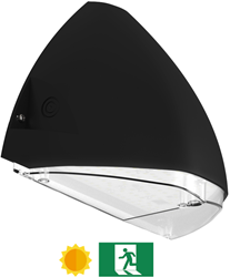Pragmalux LED Gevelarmatuur Squalo mini IP65 IK10 7-12W 900-1650lm 2CCT 3000K-4000K Symmetrisch Zwart RAL9005 + Daglichtsensor & Noodmodule 1uur zelftest