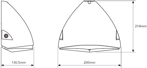 Pragmalux LED Gevelarmatuur Squalo mini IP65 IK10 7-12W 900-1650lm 2CCT 3000K-4000K Symmetrisch Zwart RAL9005 + Daglichtsensor-5