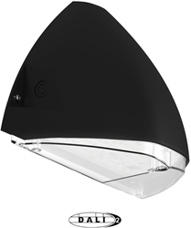 Pragmalux LED Gevelarmatuur Squalo mini IP65 IK10 7-12W 900-1650lm 2CCT 3000K-4000K Symmetrisch Zwart RAL9005 DALI2