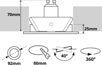 Pragmalux Inbouwspot met bladveren Alpha Rond Kantelbaar wit RAL9003 - Incl. GU10 Fitting-4