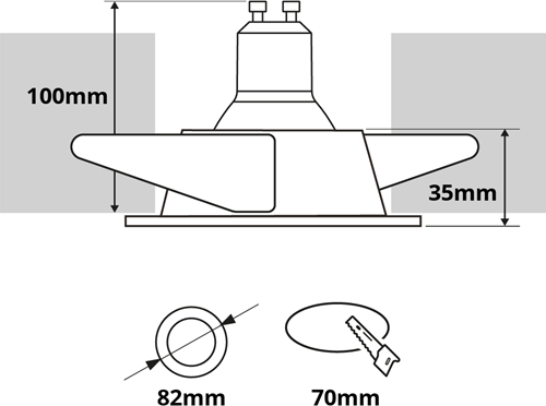 Pragmalux Inbouwspot met bladveren Apollo Rond Verdiept wit RAL9003 - Incl. GU10 Fitting-1