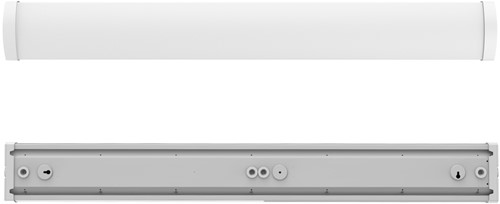 Pragmalux LED Batten Lumea IP44 Prisma 120cm 23-39W 3250-5770lm 3000-4000K 2-CCT (2x36W) wit  5x2,5mm doorvoerbedrading + noodmodule zelftest 1uur-4