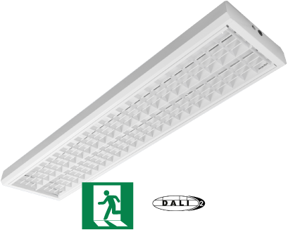 Pragmalux LED Balvast Sporthalarmatuur Sparta Pro IK10 100W 4000K 13000lm DALI wit RAL9003 + Noodmodule 3uur (440mA)