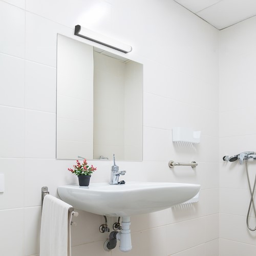 Pragmalux LED Spiegelarmatuur Aqualis rond IP44 IK08 855mm 12W 1400-1650lm 2700K-3000K-4000K 3-CCT zwart RAL9005-6