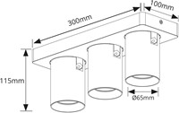 Pragmalux opbouwarmatuur Valento rechthoek drievoudig kantelbaar Ø65 messing RAL1001 - incl. GU10 Fitting-1
