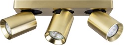 Pragmalux opbouwarmatuur Valento rechthoek drievoudig kantelbaar Ø65 messing RAL1001 - incl. GU10 Fitting