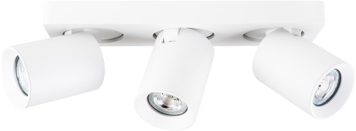 Pragmalux opbouwarmatuur Valento rechthoek drievoudig kantelbaar Ø65 wit RAL9003 - incl. GU10 Fitting