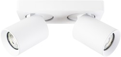Pragmalux opbouwarmatuur Valento rechthoek dubbel kantelbaar Ø65 wit RAL9003 - incl. GU10 Fitting