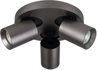 Pragmalux opbouwarmatuur Valento rond drievoudig kantelbaar Ø65 bronze RAL7048 - incl. GU10 Fitting