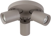 Pragmalux opbouwarmatuur Valento rond drievoudig kantelbaar Ø65 khaki RAL1019 - incl. GU10 Fitting