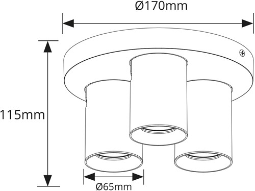 Pragmalux opbouwarmatuur Valento rond drievoudig kantelbaar Ø65 khaki RAL1019 - incl. GU10 Fitting-1