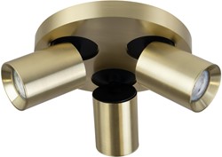Pragmalux opbouwarmatuur Valento rond drievoudig kantelbaar Ø65 messing RAL1001 - incl. GU10 Fitting