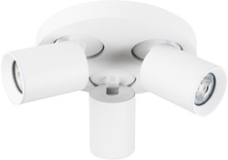 Pragmalux opbouwarmatuur Valento rond drievoudig kantelbaar Ø65 wit RAL9003 - incl. GU10 Fitting
