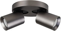 Pragmalux opbouwarmatuur Valento rond dubbel kantelbaar Ø65 bronze RAL7048 - incl. GU10 Fitting