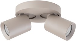 Pragmalux opbouwarmatuur Valento rond dubbel kantelbaar Ø65 khaki RAL1019 - incl. GU10 Fitting
