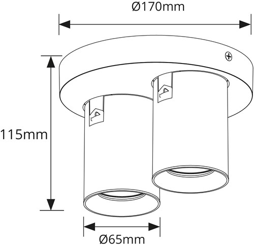 Pragmalux opbouwarmatuur Valento rond dubbel kantelbaar Ø65 wit RAL9003 - incl. GU10 Fitting-1