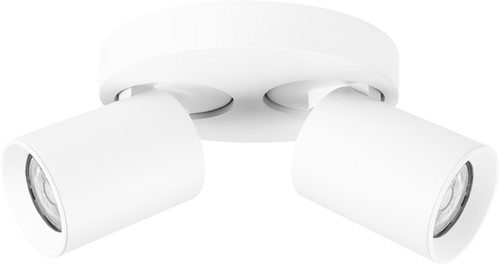 Pragmalux opbouwarmatuur Valento rond dubbel kantelbaar Ø65 wit RAL9003 - incl. GU10 Fitting