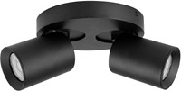 Pragmalux opbouwarmatuur Valento rond dubbel kantelbaar Ø65 zwart RAL9004 - incl. GU10 Fitting