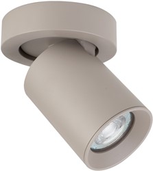 Pragmalux opbouwarmatuur Valento rond single kantelbaar Ø65 khaki RAL1019 - incl. GU10 Fitting