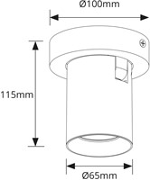 Pragmalux opbouwarmatuur Valento rond single kantelbaar Ø65 bronze RAL7048 - incl. GU10 Fitting-1