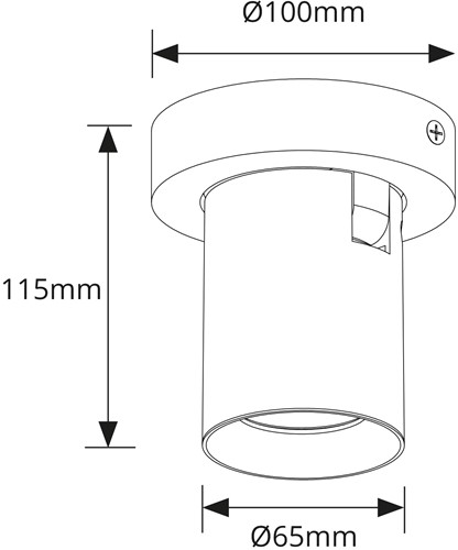 Pragmalux opbouwarmatuur Valento rond single kantelbaar Ø65 wit RAL9003 - incl. GU10 Fitting-1