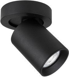 Pragmalux opbouwarmatuur Valento rond single kantelbaar Ø65 zwart RAL9004 - incl. GU10 Fitting