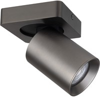 Pragmalux opbouwarmatuur Valento vierkant single kantelbaar Ø65 bronze RAL7048 - incl. GU10 Fitting