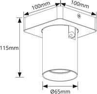 Pragmalux opbouwarmatuur Valento vierkant single kantelbaar Ø65 bronze RAL7048 - incl. GU10 Fitting-1