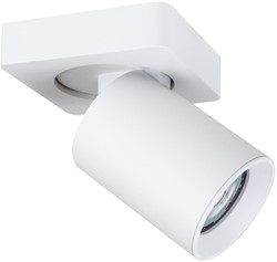 Pragmalux opbouwarmatuur Valento vierkant single kantelbaar Ø65 wit RAL9003 - incl. GU10 Fitting