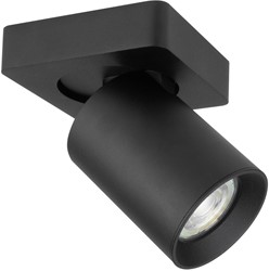 Pragmalux opbouwarmatuur Valento vierkant single kantelbaar Ø65 zwart RAL9004 - incl. GU10 Fitting