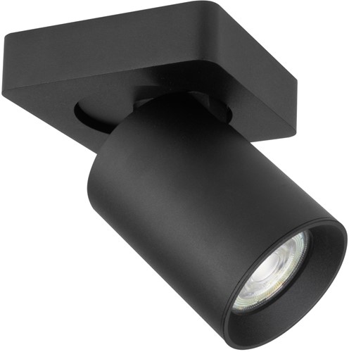 Pragmalux opbouwarmatuur Valento vierkant single kantelbaar Ø65 zwart RAL9004 - incl. GU10 Fitting