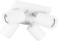 Pragmalux opbouwarmatuur Valento vierkant viervoudig kantelbaar Ø65 wit RAL9003 - incl. GU10 Fitting