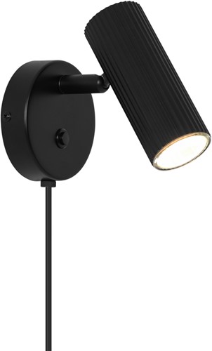DLC Decoratieve Wandlamp Vigo Zwart Incl. GU10 Fitting USB-C Poort