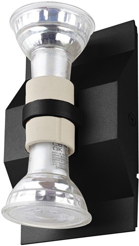 Pragmalux wandarmatuur Waldo Halfrond up/down zwart RAL9004 - incl. GU10 Fitting-1