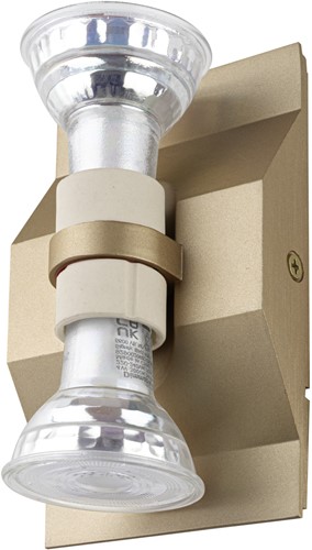 Pragmalux wandarmatuur Waldo Rechthoek up/down messing RAL1001 - incl. GU10 Fitting-1