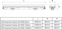 Pragmalux LED TL Waterdicht Armatuur Essence Classic G3 IP66 120cm 22-39W 3100-5400lm 3CCT 3000-4000-6500K 4x2,5mm Dvb (2x36W)+ Bewegingssensor-5